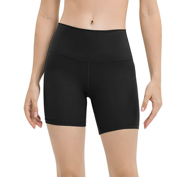 PEASKJP Biker Shorts for Women High Waist Soft Stretch Yoga Shorts for Bike Workout Yoga Shorts Black M