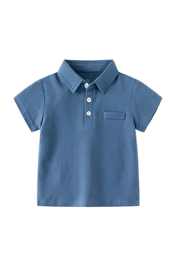 Boy Clothes Baby and Toddler Boys Short Sleeve Polo Shirt,Sky Blue 12-18 Months
