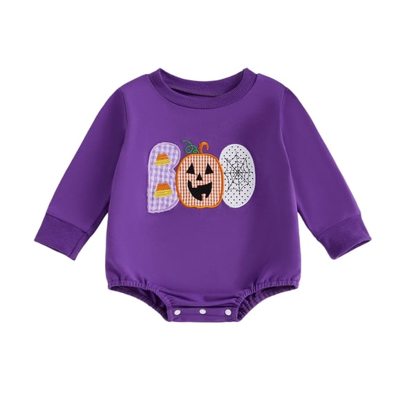 PEASKJP Boy Infant Clothes Baby Boy Girl Pajamas Cotton Long Sleeve Footless Romper 2 Way Zipper One Piece Outfit Clothes Purple,6-12 Months