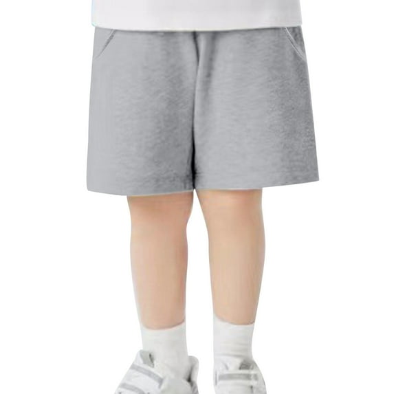 PEASKJP Boys Athletic Shorts Youth Toddler Kids Boys Shorts Athletic Shorts with Drawstring Boys Basketball Running Shorts,Grey 2-3 Years