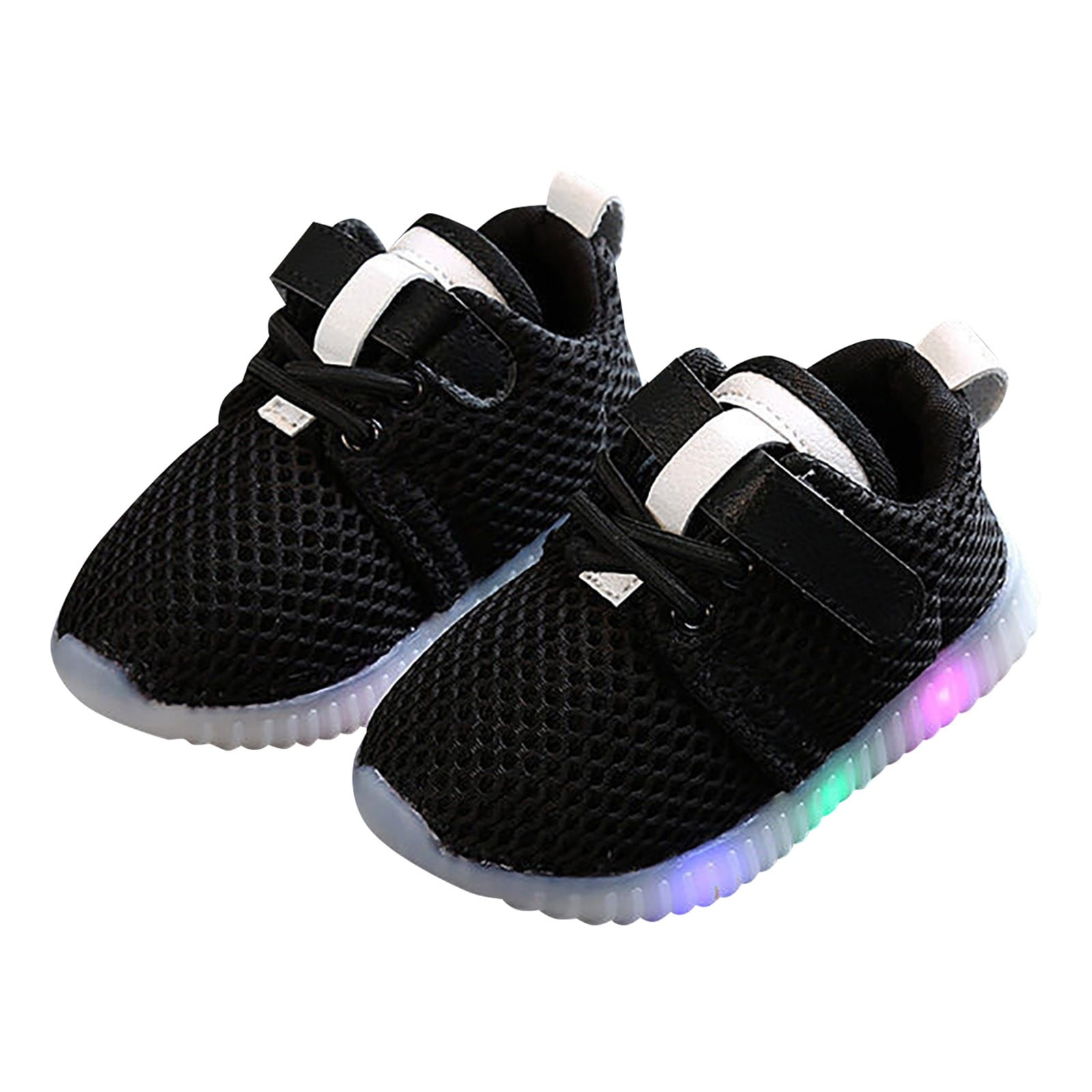 Toddler Boys Shoes Kids LED Light Up Sneakers Breathable Mesh