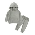 thumbnail image 1 of PEASKJP Boys Infant Clothes Newborn Baby Boy Girl Clothes Ribbed Knitted Cotton Long Sleeve Romper Long Pants Solid Color Fall Winter Outfits (Grey,2-3 Years), 1 of 3