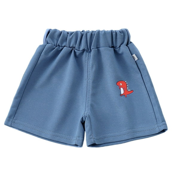 PEASKJP Boys Shorts Cargo Boys Shorts Print Drawstring High Waisted Shorts Kids Summer Casual Shorts with Pocket,Blue 12-24 Months