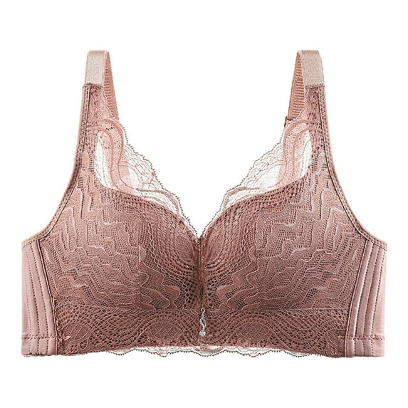 PEASKJP Bras for Women Full Coverage Support Cotton Wire-Free Bra Comfort Support Daily Bra, Coffee 32