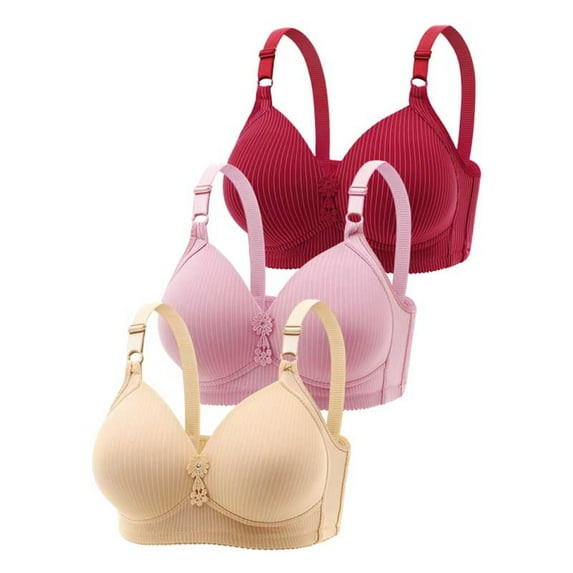 PEASKJP Bras for Women Women's Originals Crop Bralette, Breathable Stretch Cotton Bras (Wine,50)