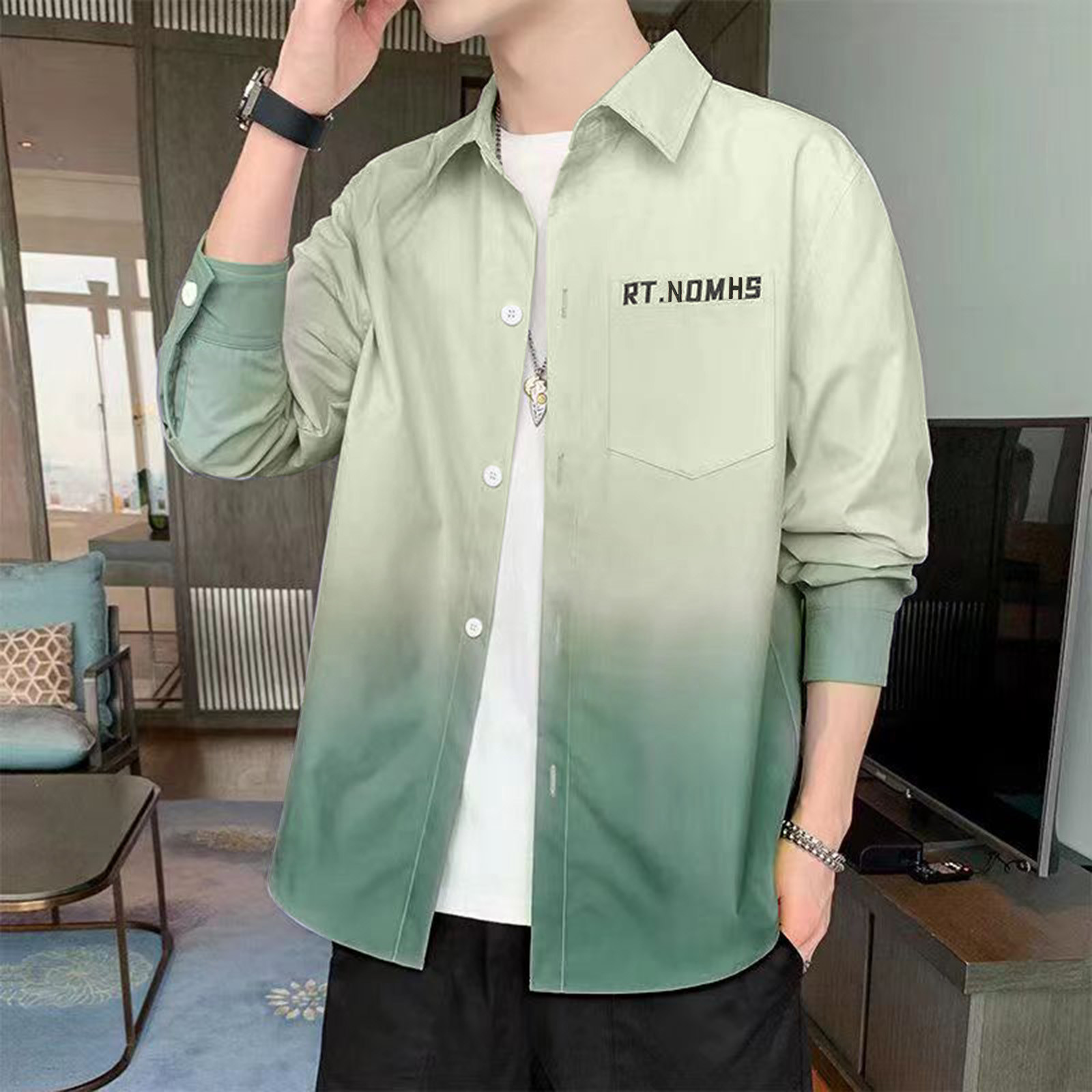 PEASKJP Button Down Shirts for Men Dress Shirt for Men Funny Button