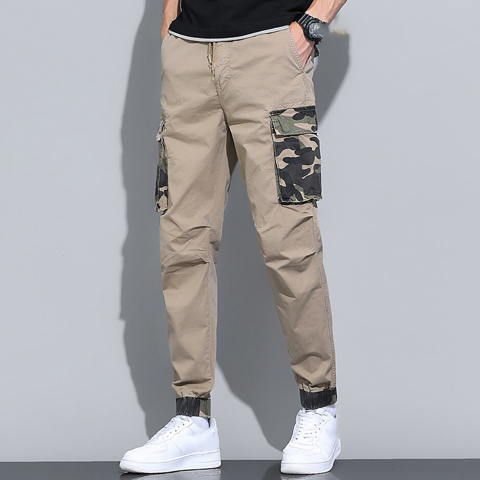 PEASKJP Cargo Joggers Men Men's Capri Cargo Pants Casual Hiking