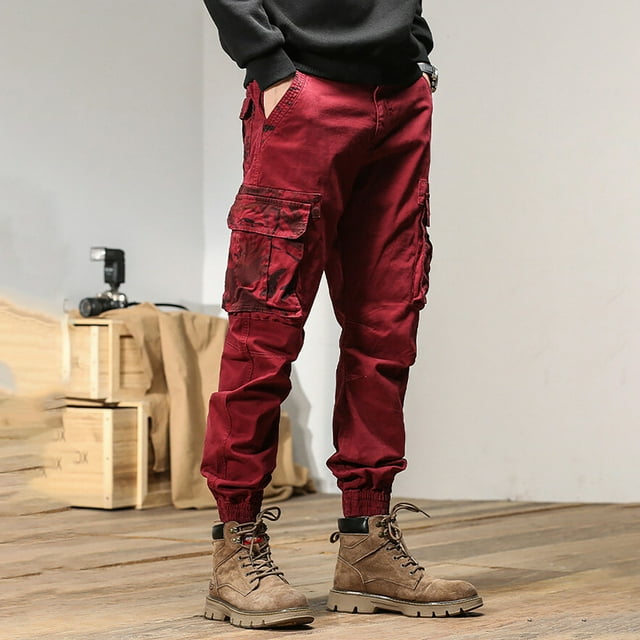 PEASKJP Cargo Pants Men Big and Tall Men's Capri Cargo Pants Below Knee