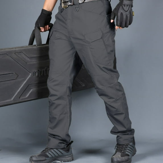 PEASKJP Cargo Pants for Men Relaxed Fit Mens Cargo Pants for Hiking Golf Casual Ralaxed Fit Fishing Tactical Sports Pants (Grey,4XL)