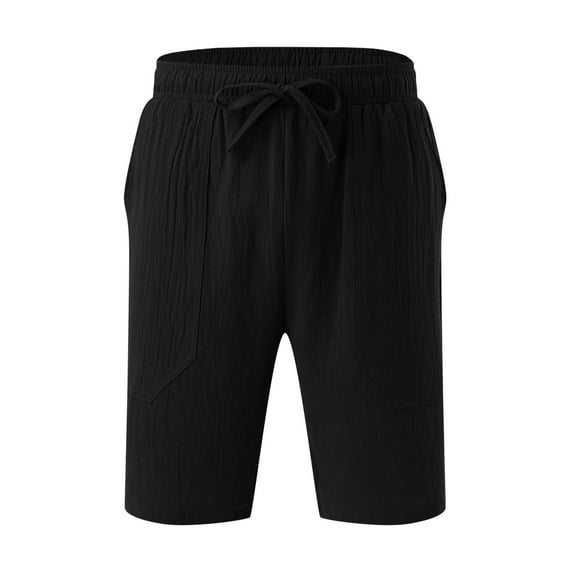 PEASKJP Casual Shorts Men Men's Cool Straight Fit Flat Front Shorts for Casual Summer (Black,3XL)