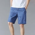 thumbnail image 1 of PEASKJP Casual Shorts Men Men's Pleat Front Hidden Expandable Waist Short-Regular and Big & Tall Sizes (Light Blue,3XL), 1 of 4