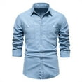 thumbnail image 1 of PEASKJP Dress Shirt for Men Winter Button Down Long Sleeve Shirts for Men Winter Casual Shirts (Light Blue,XXL), 1 of 5