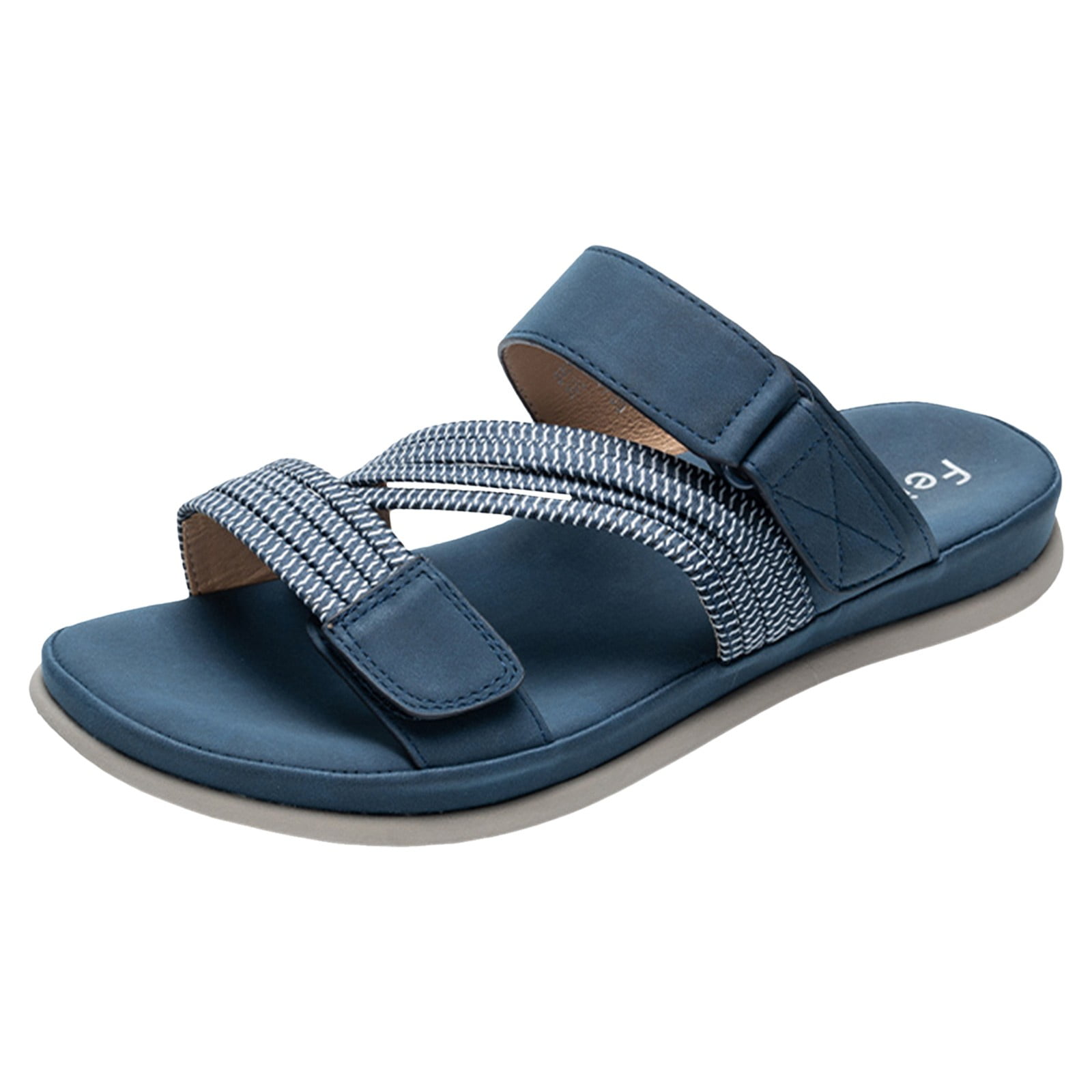 PEASKJP Dressy Sandals Women Comfortable Women s Sandals Comfort Walking Shoes Non Slip Jeweled Bohemian Weight Slingback Flats Sandal Blue 7.5 Walmart
