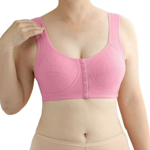 Razzly Comfortable Front Closure Women's Non Wired Bra Vest Style For Mature Women Lightweight And Versatile Everyday Wear backless bra,Bralettes for Women Bras for Women No Underwire(Light Pink,42)