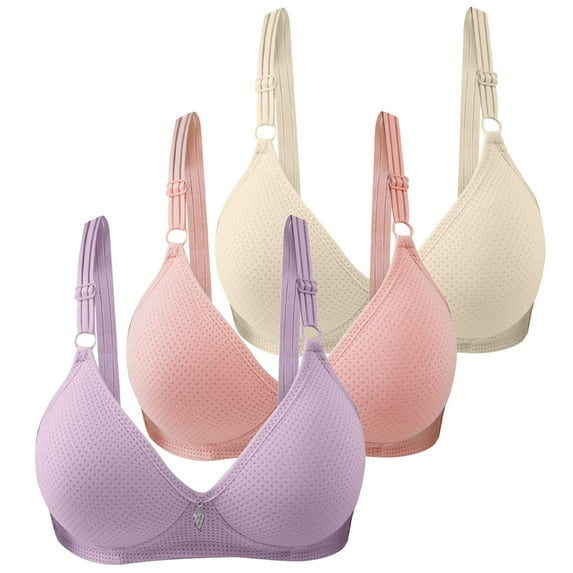 PEASKJP Everyday Bras for Women Double Support Wireless Bra, Lace Bra with Straps, Full Coverage Wirefree Bra, Tagless for Everyday Wear (PK1,38)