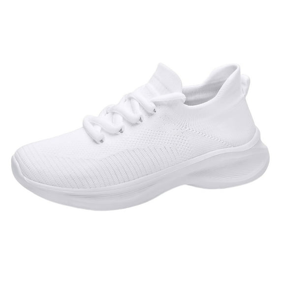 PEASKJP Fashion Sneakers Men Breathable Lightweight Mesh Anti-Slip Comfort Gym Shoes Walking Shoes White 42