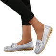thumbnail image 1 of PEASKJP Flats Shoes for Women Women Floral Casual Shoes Flat Soft Soles Round Toe Casual Shoes Non-Slip Gym Sneakers for Women Silver 6.5, 1 of 5