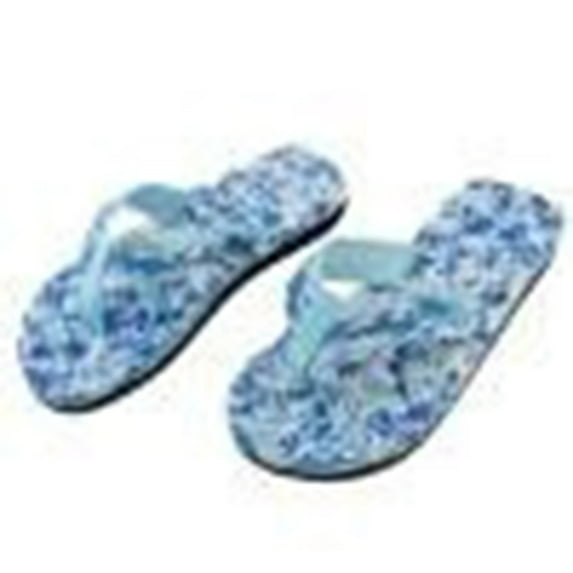 PEASKJP Flip Flops for Women Wedge Shoes Beach Rubber Shower Shoes Basic Thong Sandals with Arch Support, Blue 36