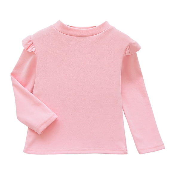 PEASKJP Girl Long Sleeve Shirt Girls' Long Sleeve Cotton T-Shirt: Classic Comfort & Cute Long Sleeve Shirts for Teen Girls,Pink 110
