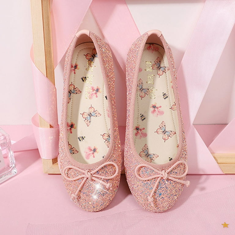PEASKJP Girl Shoes Girls Children Breathable Flats Soft Bottomed Slip On Anti Slip Sneakers Non Slip Work Trainer Pink 13.5