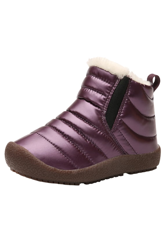 Girl's Boots Toddler Squeaky Boots Soft Ankle Boots Toddler First Walkers Crib Shoes (Purple,3)