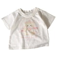 thumbnail image 1 of PEASKJP Girls Crop Top Girls Tops Girl's Short Sleeve Graphic T shirt Collection Halloween Shirts (Light Pink,13-14 Years), 1 of 4