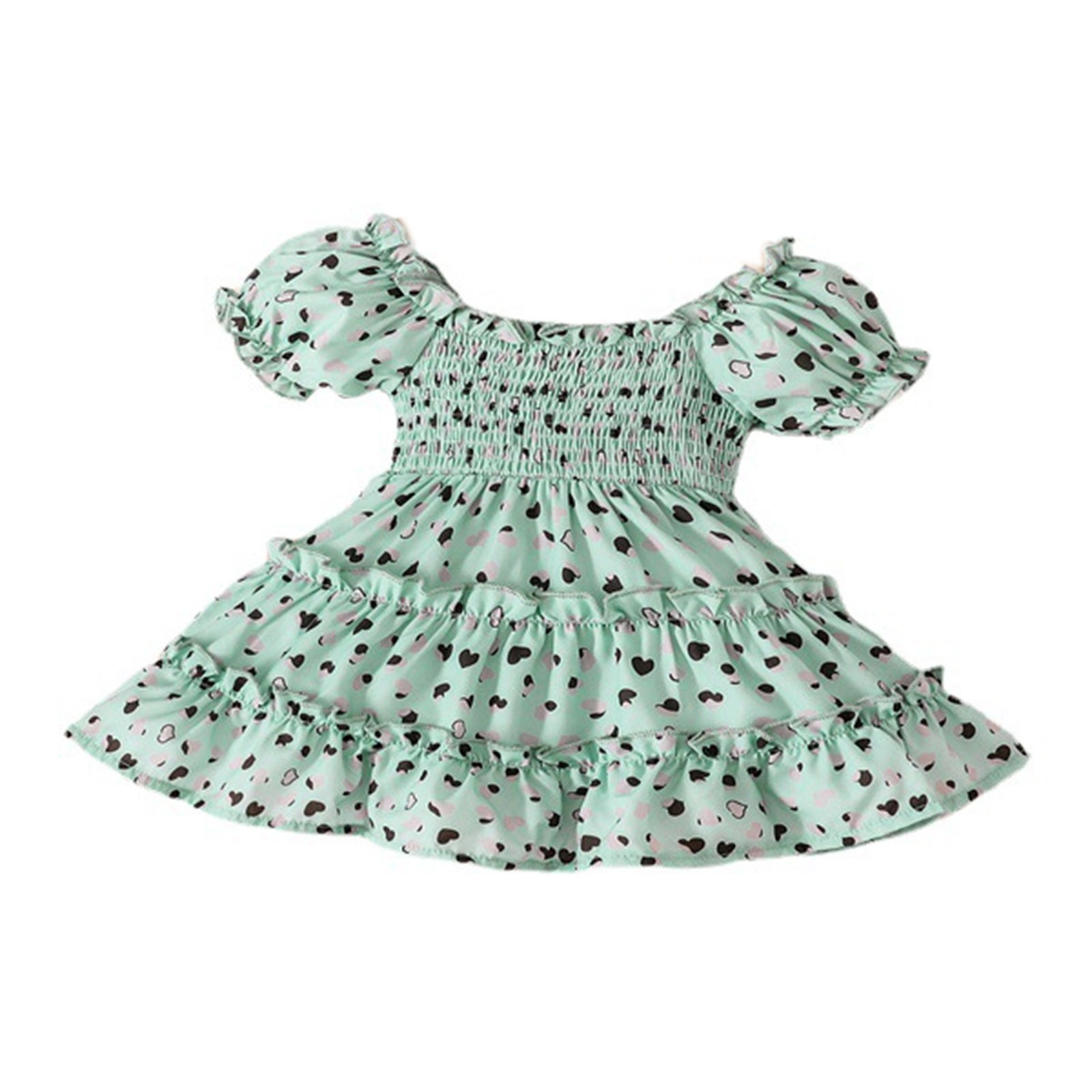 PEASKJP Girls' Dresses Kid Floral Cotton Girls Dresses Summer Girl ...