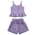 thumbnail image 1 of PEASKJP Girls Summer Sets Toddler Girl Clothes, 2 Piece Girls Outfits Set Sleeve Top for Summer,Size 18-24 Months, 1 of 7