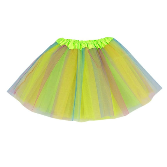 PEASKJP Girls Tutu Skirts Girl's Layered Tutu Skirt Tulle Princess Sparkle Skirt for Little Girl,Green 2-8 Years