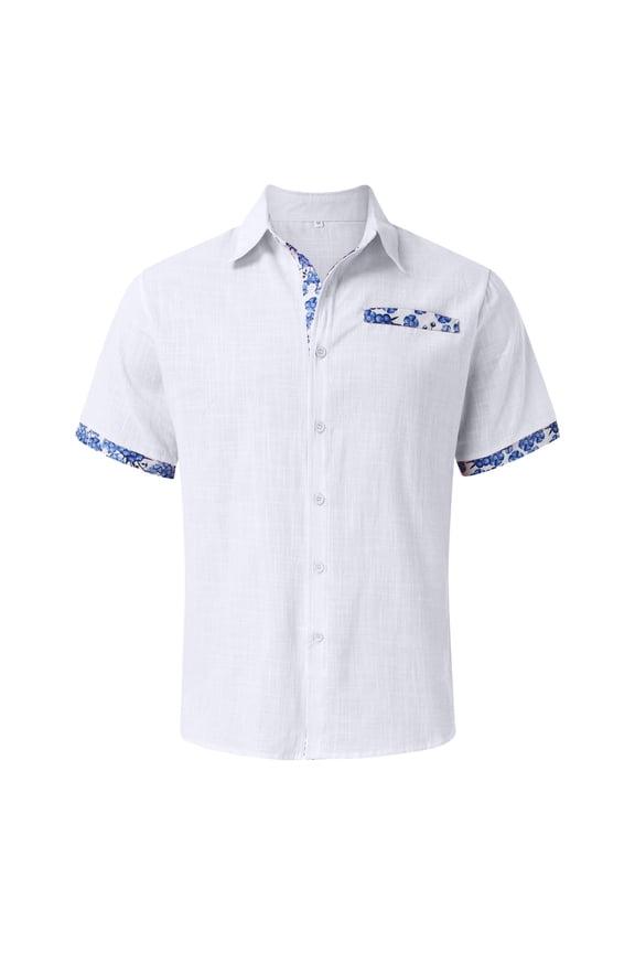 Hawaiian Shirts Hawaiian Shirt with Horror Characters Films Halloween Button Down Short Sleeves Shirt Horror Gift Ideas (White,S)