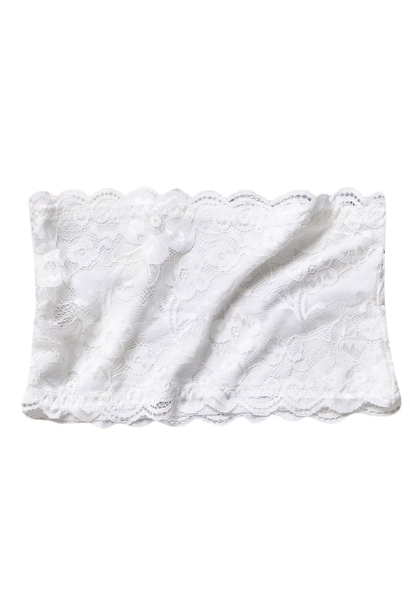 Strapless Bra Lace Bandeau Top Women's Bra Without Underwire Padded Bralette Tube Top With Transparent Straps Bras for Women,bras for women wirefree Bra Comfortable backless(White,One Size)