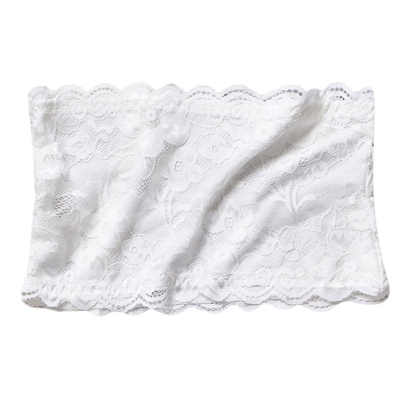 Razzly Strapless Bra Lace Bandeau Top Women's Bra Without Underwire Padded Bralette Tube Top With Transparent Straps Bras for Women,bras for women wirefree Bra Comfortable backless(White,One Size)