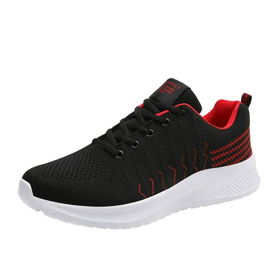 PEASKJP Hiking Shoes Men Outdoor Sports Shoes Ventilated Anti-Slip Comfort Lightweight Mesh Casual Shoes Sneakers Red 44