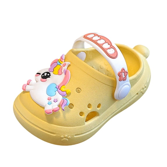 PEASKJP House Shoes for Kids Kids Slippers Toddler House Slippers Slip on Baby Sock Shoes Lightweight Outdoor Walking Shoes (Yellow,9)