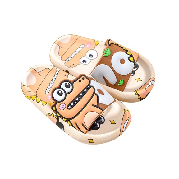 PEASKJP House Shoes for Kids Slippers for Kids House Slippers Soft Plush Slipper Anti-Slip House Shoes for Boys Girls (Yellow,11.5)