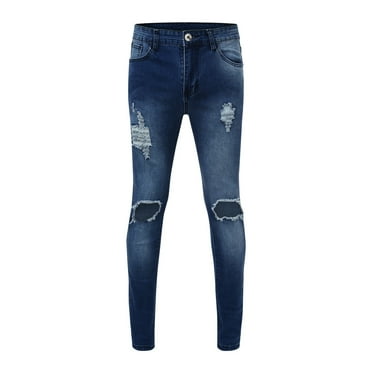 PEASKJP Jeans for Men Big and Tall Men's Classic Boot Cut Jean (Dark Blue,34)