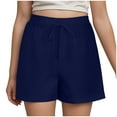 thumbnail image 1 of PEASKJP Kid Girls Elastic Shorts Girls Athletic Shorts with Pockets Casual Running Gym Dance Kids Elastic Tennis Bike Pull on Shorts for Girls 5-14 Years (Dark Blue,11-12 Years), 1 of 3