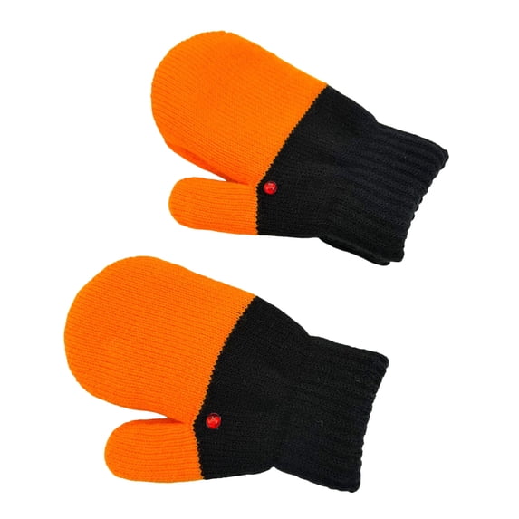 PEASKJP Kids Gloves Kids Knit Gloves Full Fingers Winter Gloves Stretchy Knitted Gloves for Boys or Girls (Gold,4-12 Years)