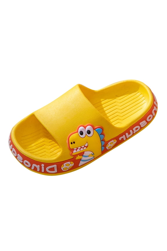 Kids House Shoes Slippers for Girls Boys Cute Soft Plush Anti-slip House Slippers Shoes for Indoor Outdoor (Yellow,14)