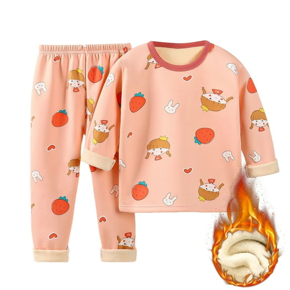 PEASKJP Kids Pajamas Boys Pajamas 2 Pieces Snug-fit Long Set Cotton Toddler Pjs Sleepwear (Pink,5-6 Years)