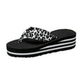 thumbnail image 1 of PEASKJP Women's Platform Wedge Thongs Casual Flip Flop Thick Strap Wedge Sandals Anti-Slip Flip Flops Thong Sandals Gray 37, 1 of 5