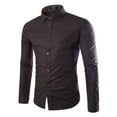thumbnail image 1 of PEASKJP Long Sleeve Shirts for Men Cotton Linen Henley Shirt Long Sleeve Hippie Casual Beach T Shirts Western Shirts for Men Coffee 2XL, 1 of 2