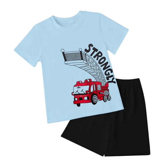PEASKJP Matching Boys Outfits Baby Boy Clothes Toddler Summer Outfit Fishing T-Shirt Tees Shirt + Shorts 6 12 18 24 Months 2T 3T Clothing Set (Black,7-8 Years)