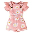 thumbnail image 1 of PEASKJP Matching Short Sets for Girl Summer Baby Toddler Girls Clothes Ripped Denim Short Pants Floral Tank Top Outfit Set,Size 3-6 Months, 1 of 9