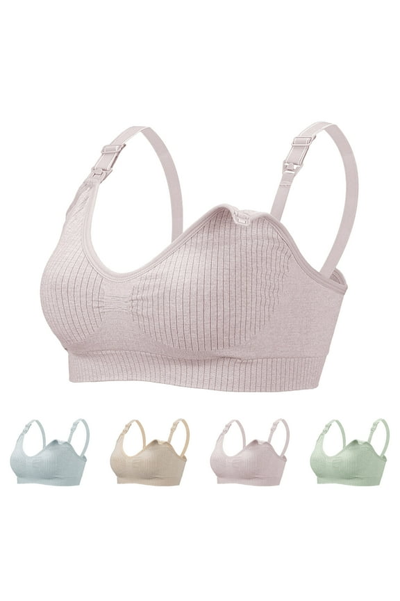 Maternity Bralettes for Pregnancy Nursing Bras for Breastfeeding Seamless Maternity Bras Pregnancy Sleep Bralette with Extra Bra Extenders and Clips (Green,L)
