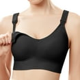 thumbnail image 1 of PEASKJP Maternity Bras for Pregnancy Supportive Cross Mesh Nursing Bras for Breastfeeding Ultra Comfort Maternity Bras Seamless Bralette with Extra Extender (Black,XXL), 1 of 3