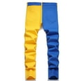 thumbnail image 1 of PEASKJP Men Jeans Bootcut Men's Slim Fit Jeans Stretch Stretch Jean (Yellow,32), 1 of 3