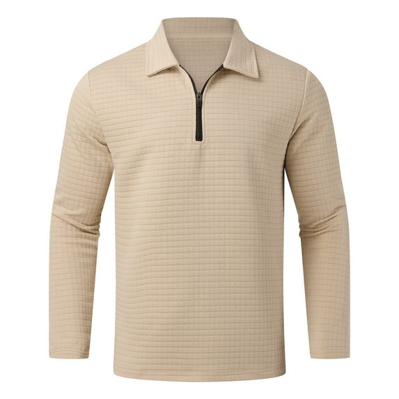 PEASKJP Men Polo Shirt Polo T Shirts for Men Mens Stretch Golf Polo Shirts Tee Shirts (Khaki,S)