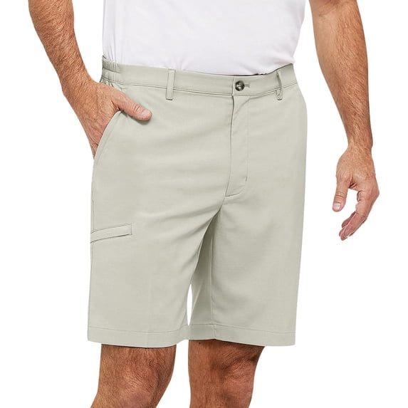 PEASKJP Men's Cargo Casual Shorts Summer Cotton Classic Flex Stretch Lightweight Workout Shorts Beige L