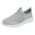 thumbnail image 1 of PEASKJP Men's Fashion Sneakers Mesh Breathable Lightweight Soft Insole Comfort Low-Top Lace Up Hiking Gym Fashion Sneakers Gray 43, 1 of 5